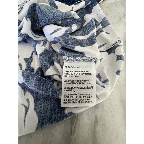 INC International Concepts Blue & White Print Knit Cold Shoulder Top Size XL - Picture 7 of 7